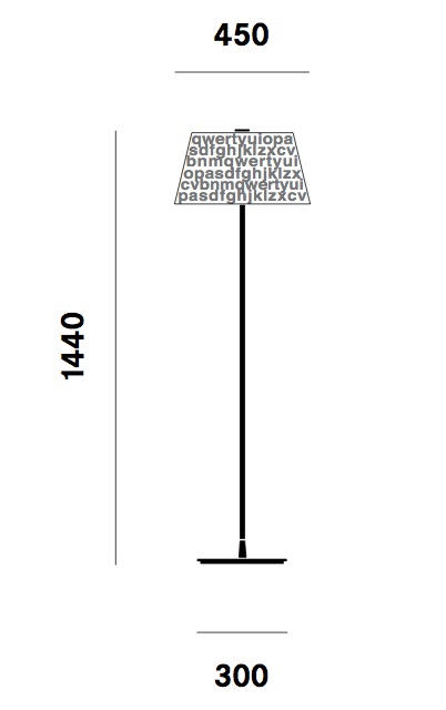 Dimension lampadaire ABC F3 Prandina