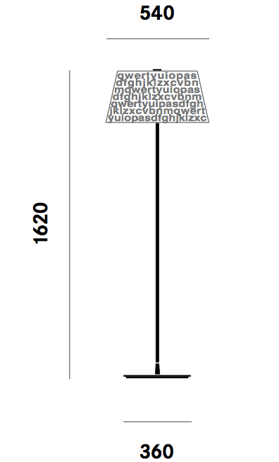 Dimension lampadaire ABC F5 Prandina