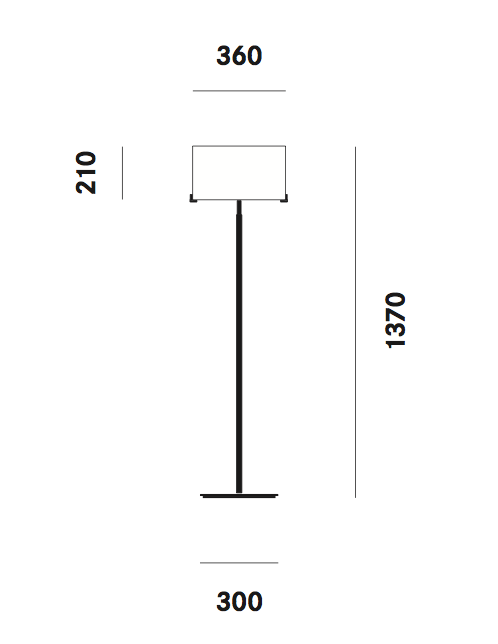 Dimension lampadaire CPL F31 Prandina