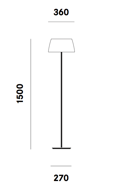 Dimension lampadaire Ginger F30 Prandina
