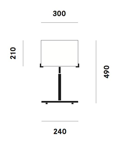 Dimension lampe de table CPL T30 Prandina